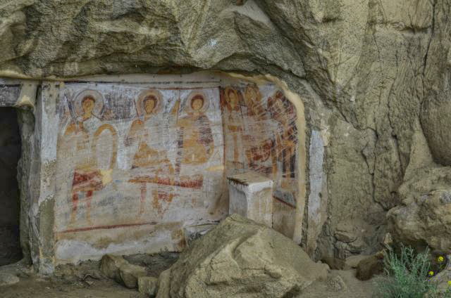 Frescoes in the Bertubani Davit Gareja Monastery